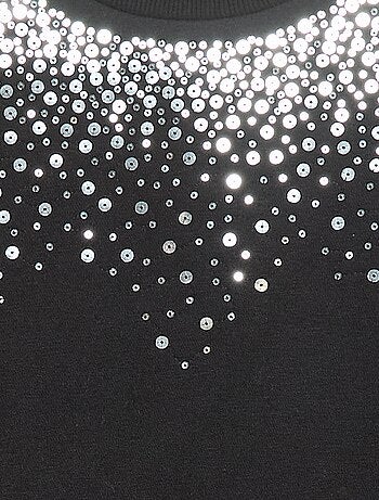 Abito in felpa con decorazione di paillettes