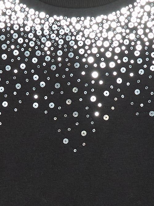 Abito in felpa con decorazione di paillettes - Kiabi