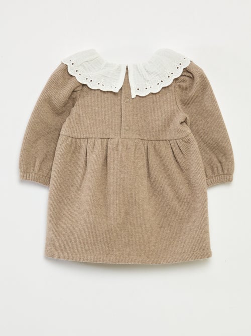 Abito in interlock con ampio colletto in garza di cotone - Kiabi