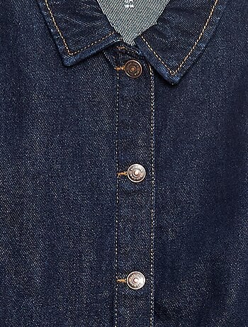 Abito in jeans con apertura a bottoni a pressione