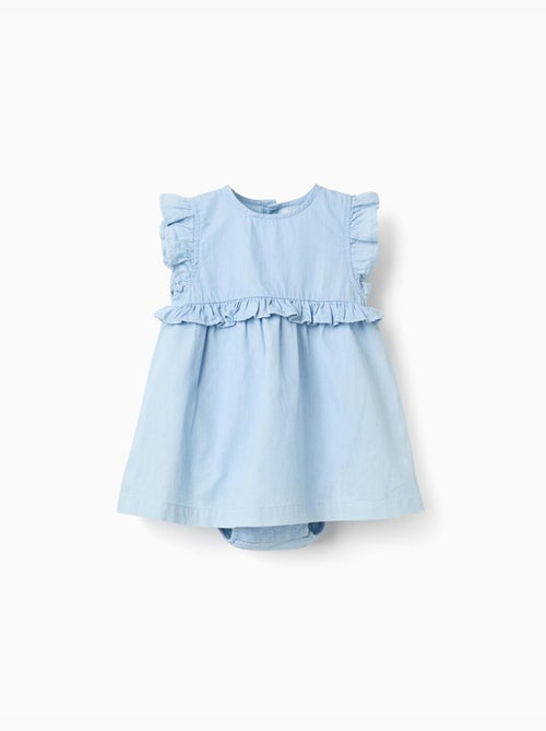 Abito in jeans di cotone con volant - Kiabi