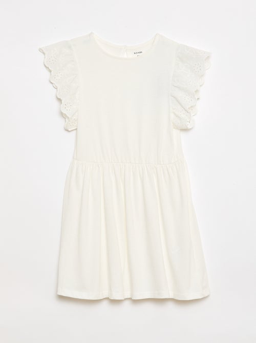 Abito in jersey con maniche corte in pizzo sangallo - Kiabi