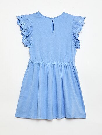 Abito in jersey con maniche corte in pizzo sangallo