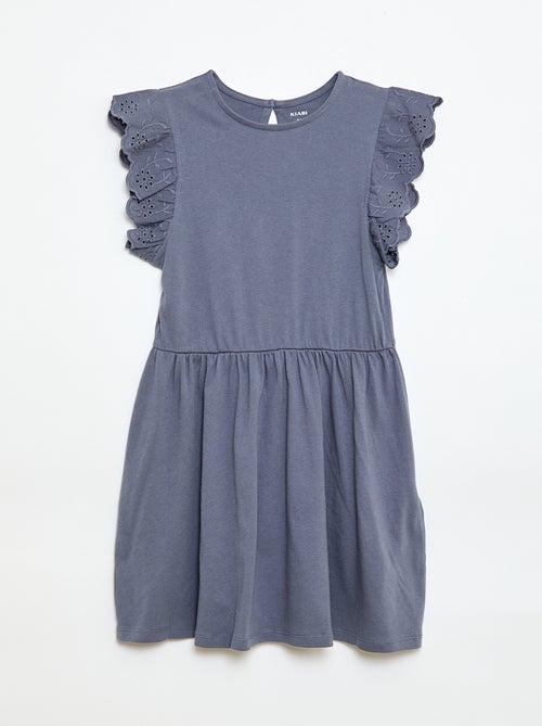 Abito in jersey con maniche corte in pizzo sangallo - Kiabi