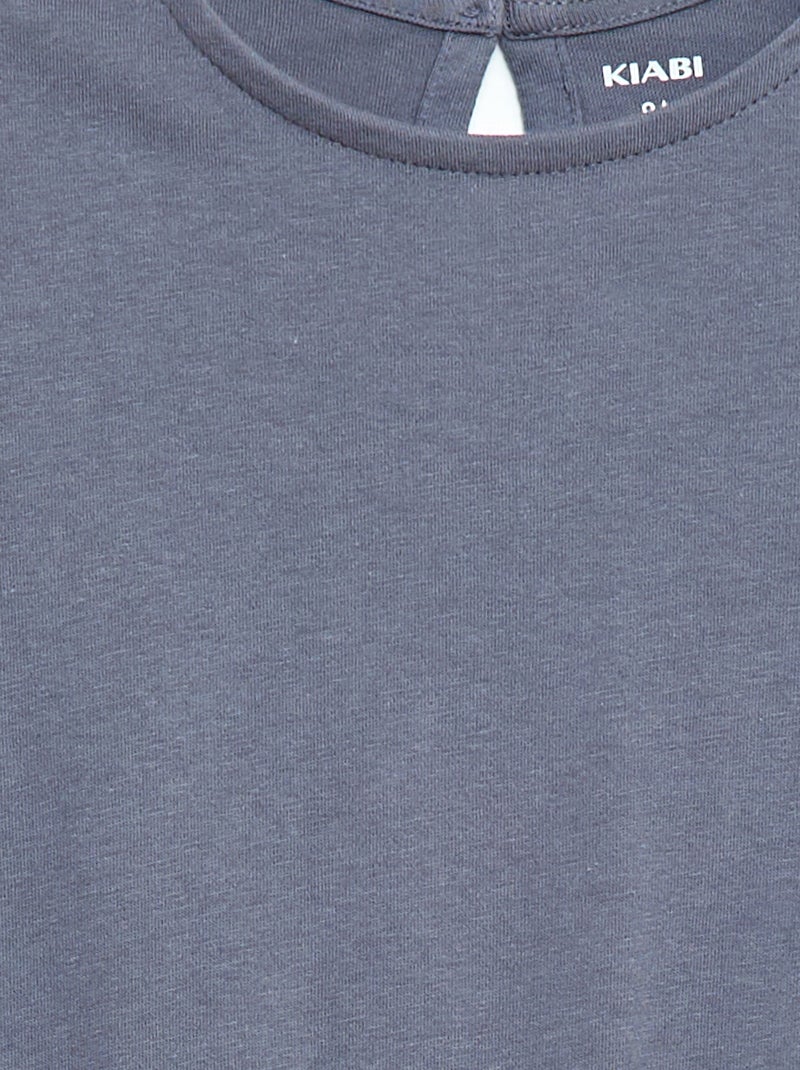 Abito in jersey con maniche corte in pizzo sangallo Grigio - Kiabi