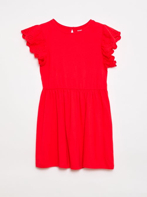 Abito in jersey con maniche corte in pizzo sangallo - Kiabi