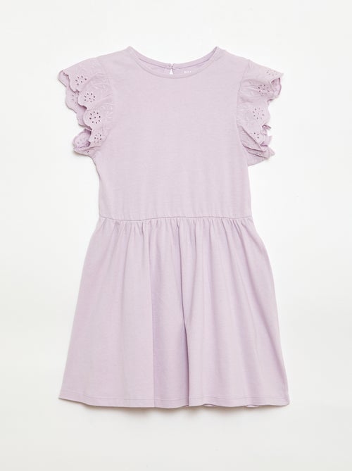 Abito in jersey con maniche corte in pizzo sangallo - Kiabi