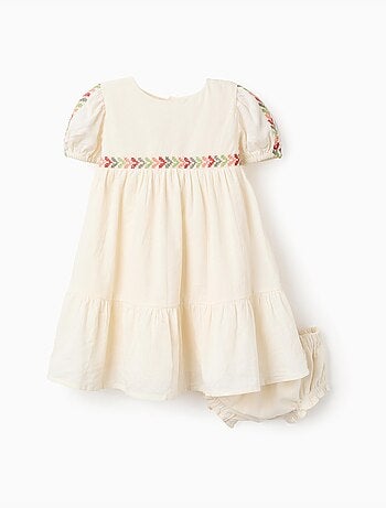 Abito in lino con ricamo + bloomers