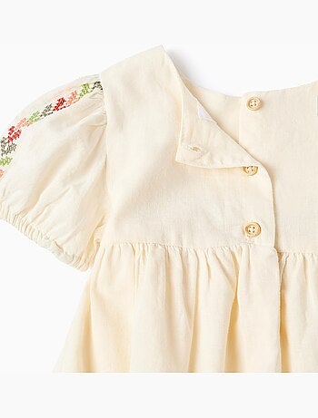 Abito in lino con ricamo + bloomers
