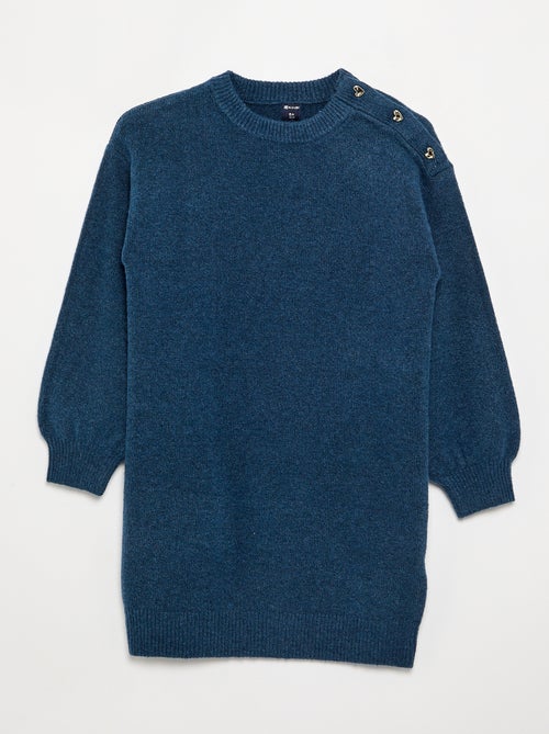 Abito in maglia a maniche lunghe e collo con bottoni - Kiabi Abito in maglia a maniche lunghe e collo con bottoni - Kiabi