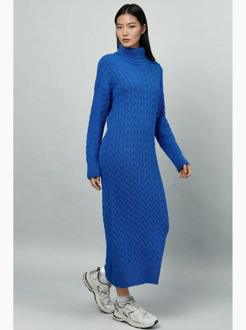 Abito in maglia a trecce a collo alto a maniche lunghe my fashion - Kiabi
