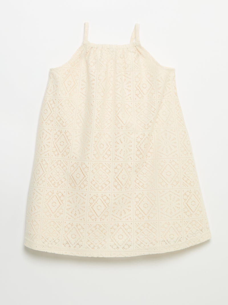 Abito in maglia all'uncinetto con spalline non regolabili Beige - Kiabi