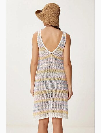 Abito in maglia bodycon a righe con scollo a v istanbul