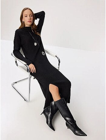 Abito in maglia bodycon testurizzato con spacco istanbul