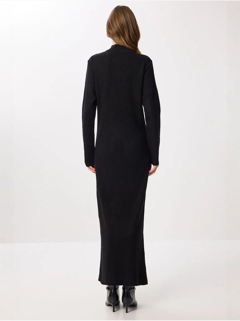 Abito in maglia bodycon testurizzato con spacco istanbul Nero - Kiabi
