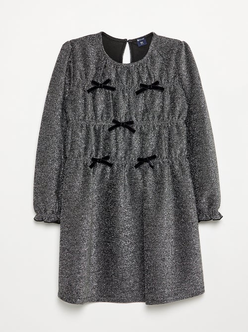 Abito in maglia brillante con fiocchi fantasia - Kiabi