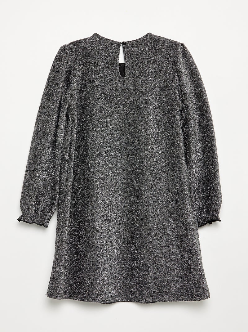 Abito in maglia brillante con fiocchi fantasia Grigio - Kiabi
