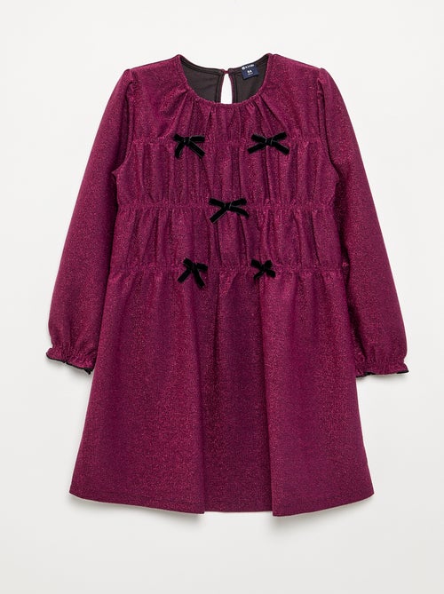 Abito in maglia brillante con fiocchi fantasia - Kiabi