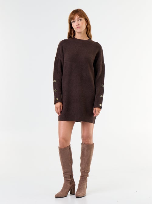 Abito in maglia con bottoni martellati - Kiabi