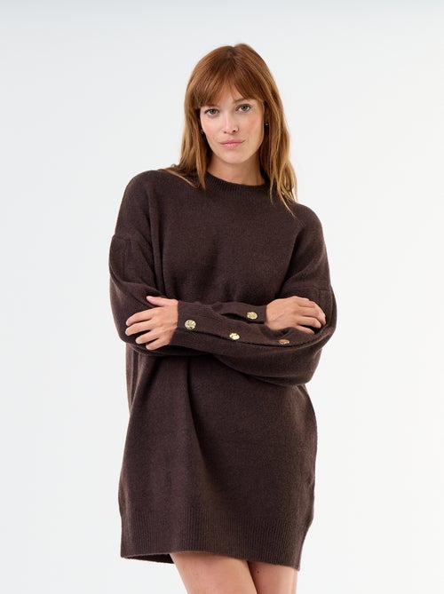 Abito in maglia con bottoni martellati - Kiabi