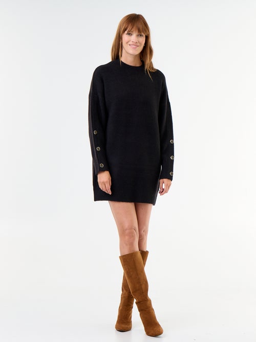 Abito in maglia con bottoni martellati - Kiabi