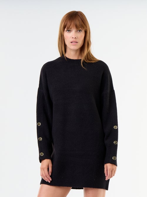Abito in maglia con bottoni martellati - Kiabi