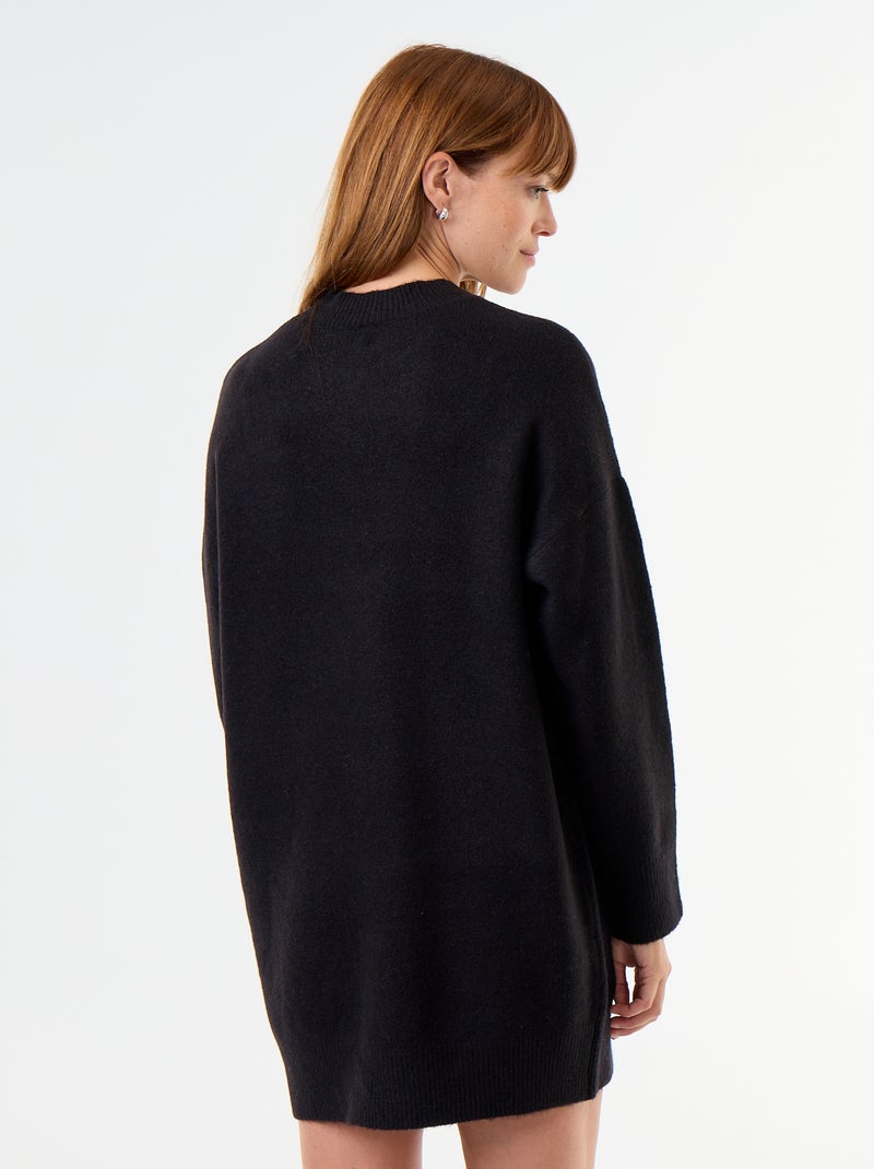 Abito in maglia con bottoni martellati Nero - Kiabi