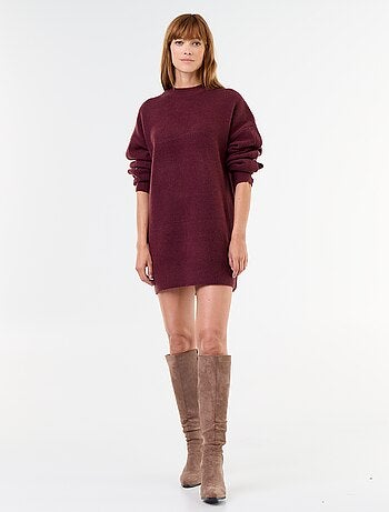 Abito in maglia con bottoni martellati