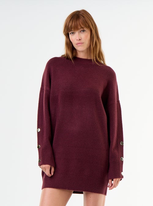Abito in maglia con bottoni martellati - Kiabi