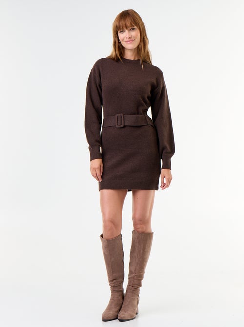 Abito in maglia con cintura - Kiabi