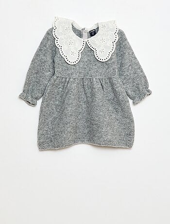 Abito in maglia con colletto Claudine