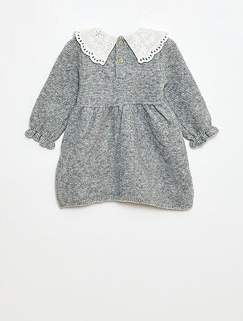 Abito in maglia con colletto Claudine