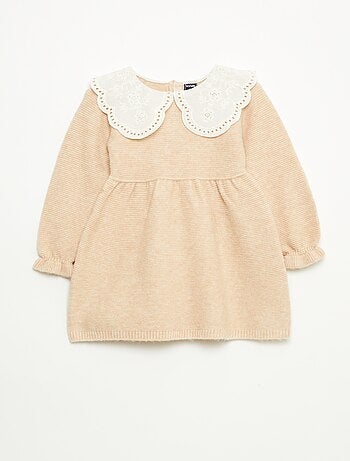 Abito in maglia con colletto Claudine