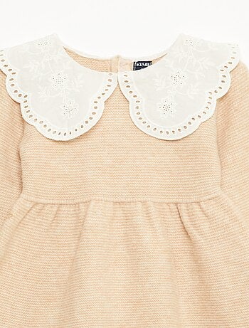 Abito in maglia con colletto Claudine