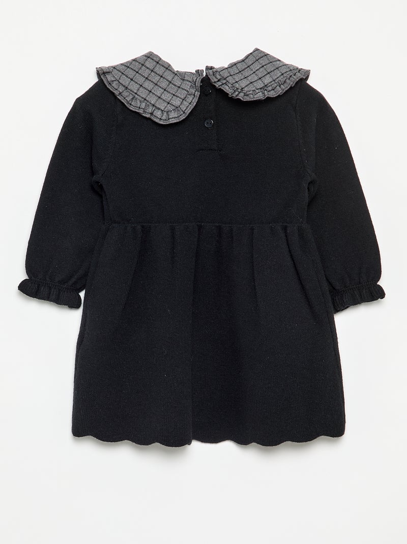 Abito in maglia con colletto Claudine Nero - Kiabi