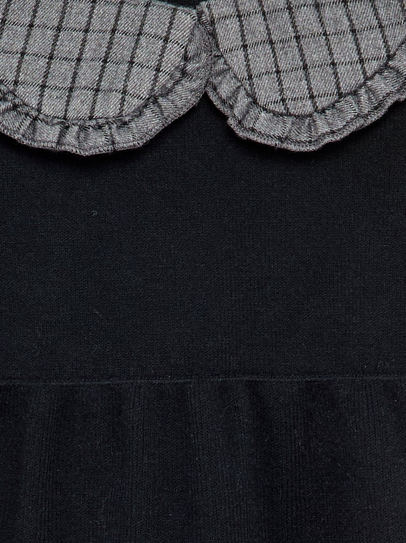 Abito in maglia con colletto Claudine Nero - Kiabi