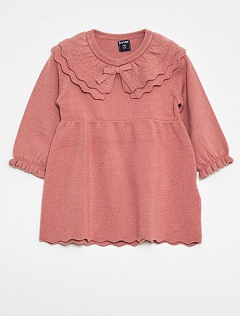 Abito in maglia con colletto Claudine