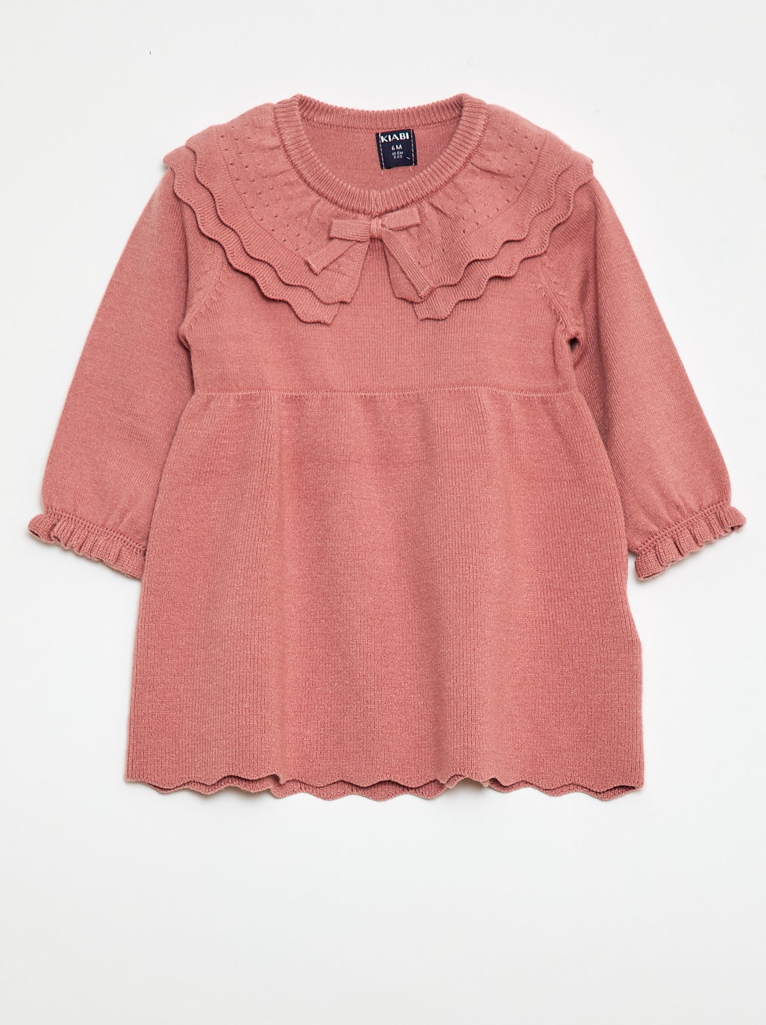 Abito in maglia con colletto Claudine