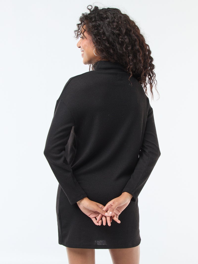 Abito in maglia con collo alto Nero - Kiabi