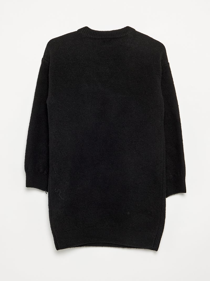 Abito in maglia con grande fiocco davanti Nero - Kiabi