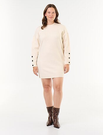 Abito in maglia con maniche abbottonate