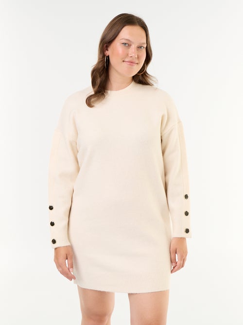 Abito in maglia con maniche abbottonate - Kiabi Abito in maglia con maniche abbottonate - Kiabi