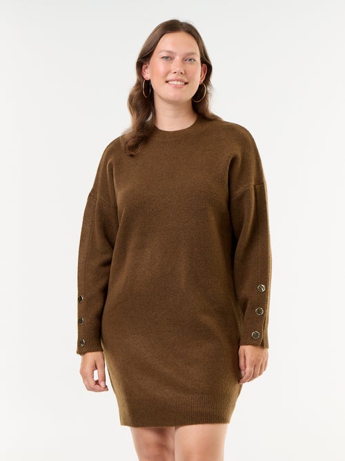 Abito in maglia con maniche abbottonate - Kiabi Abito in maglia con maniche abbottonate - Kiabi