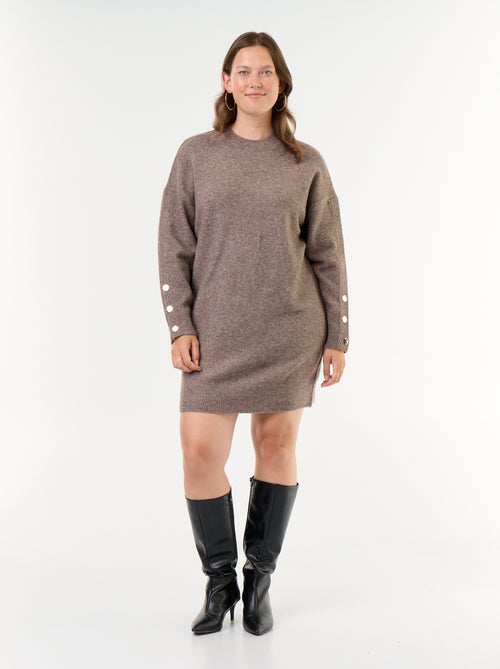 Abito in maglia con maniche abbottonate - Kiabi