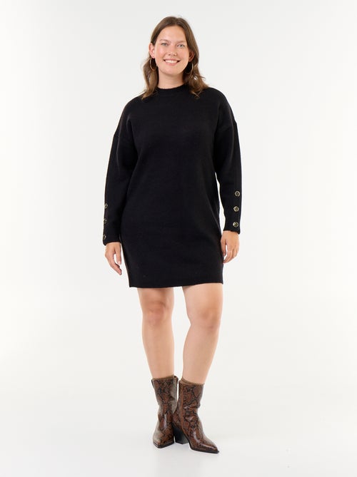 Abito in maglia con maniche abbottonate - Kiabi