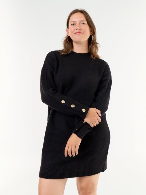 Abito in maglia con maniche abbottonate - Kiabi