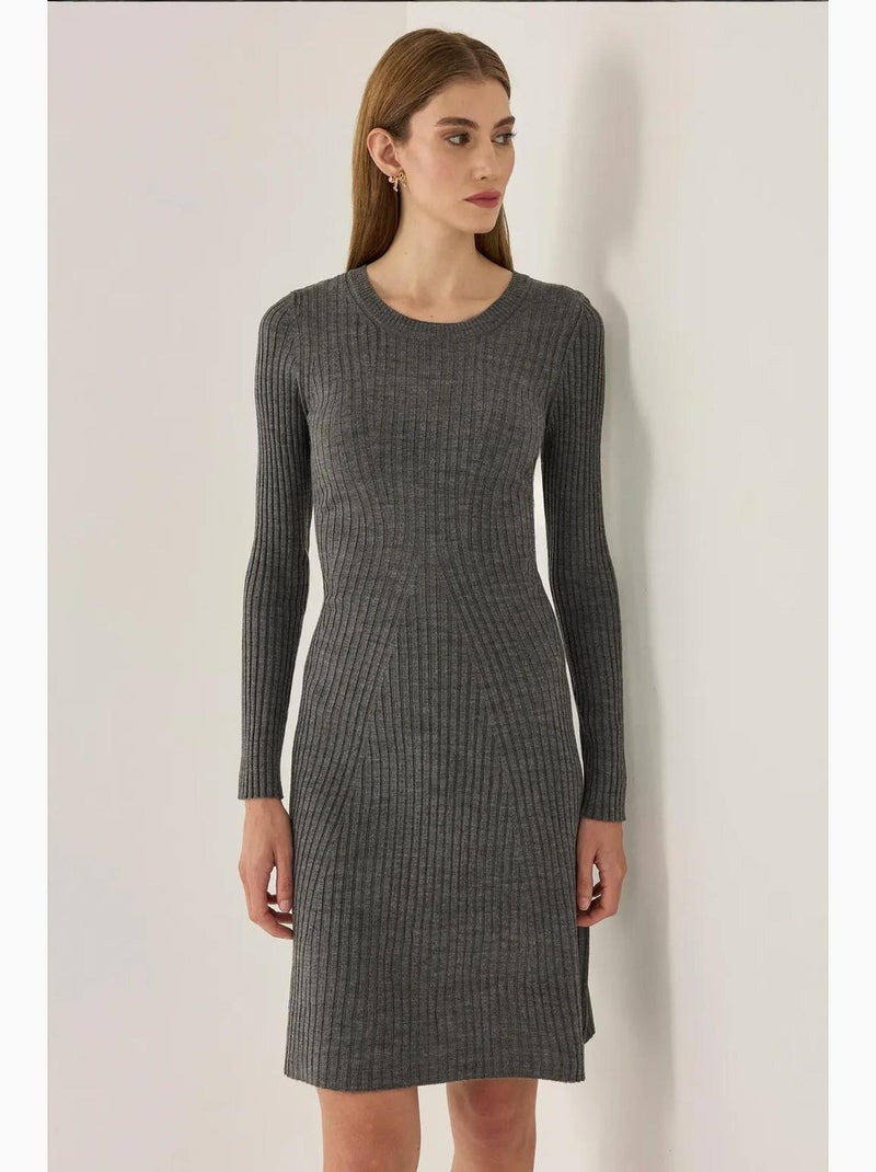 Abito in maglia con scollo a giro hiccup Grigio - Kiabi