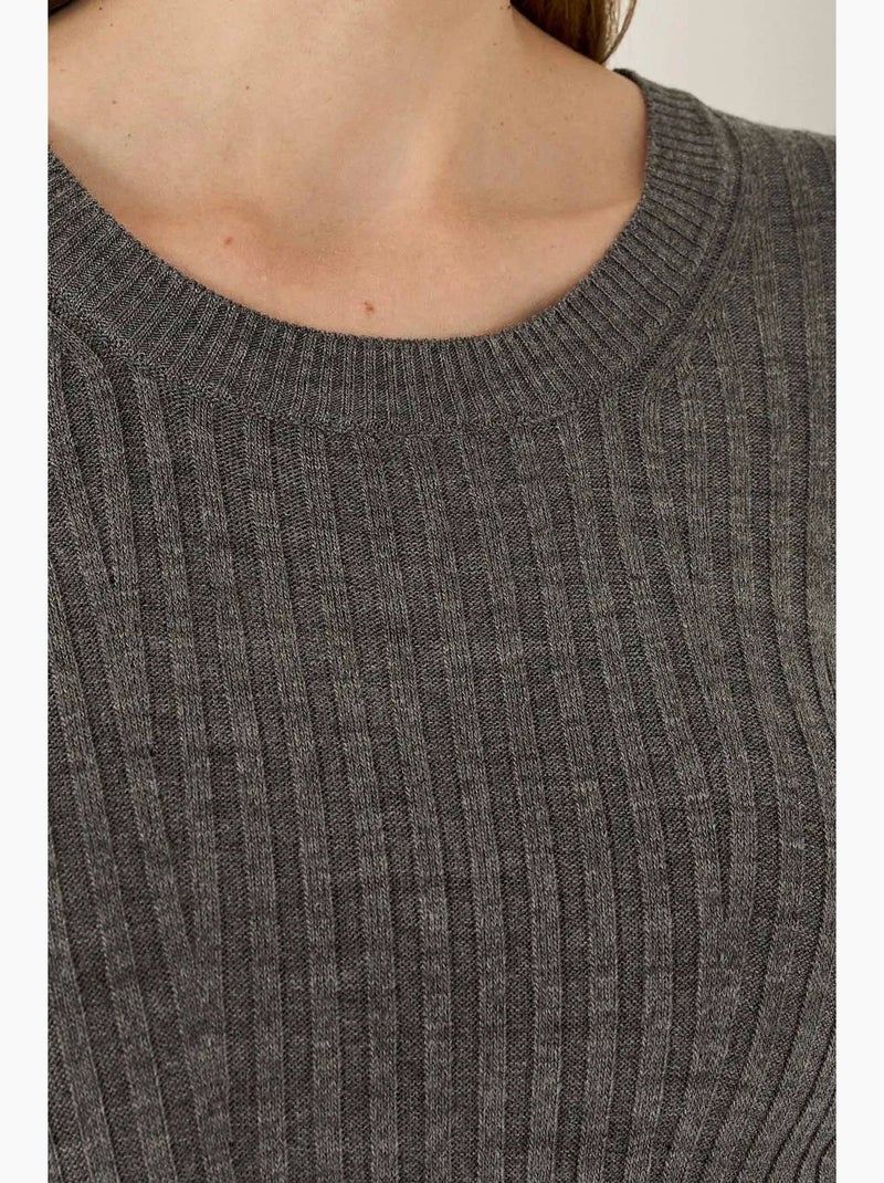 Abito in maglia con scollo a giro hiccup Grigio - Kiabi