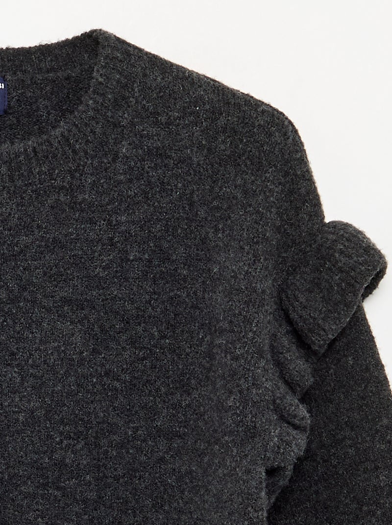 Abito in maglia con spalle a volant Grigio - Kiabi