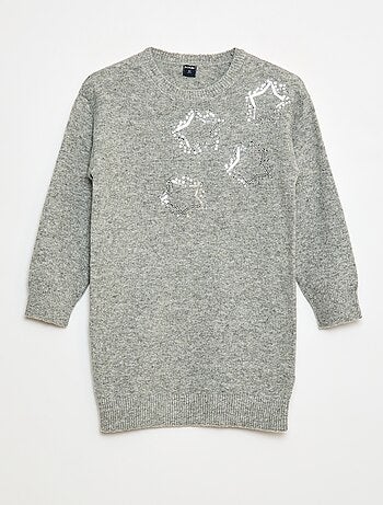 Abito in maglia con stelle in paillettes